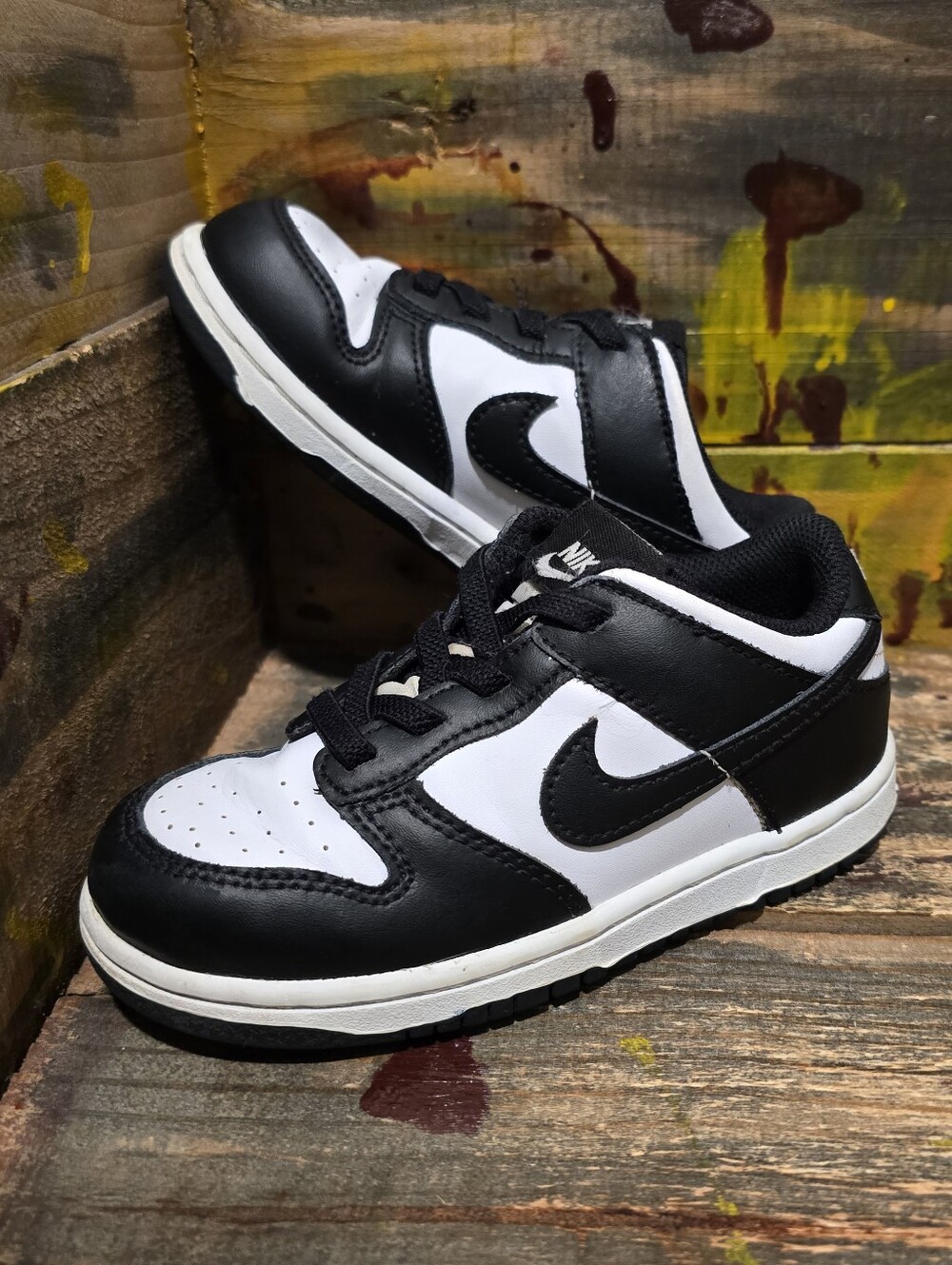 Nike Dunk Low Panda Black White Toddler Sneakers CW1589-100 Size 10C